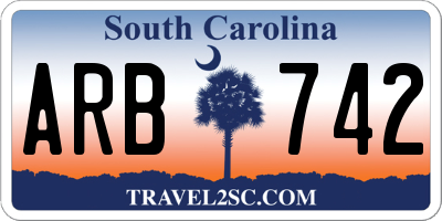 SC license plate ARB742