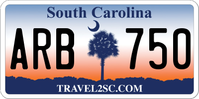 SC license plate ARB750