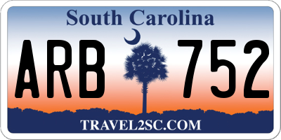 SC license plate ARB752