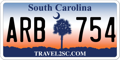 SC license plate ARB754