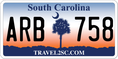 SC license plate ARB758