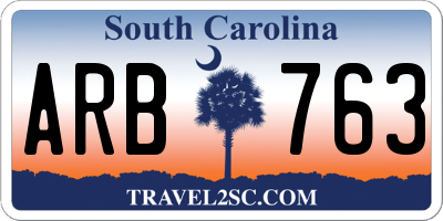 SC license plate ARB763