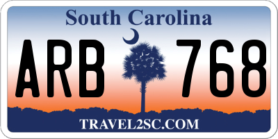 SC license plate ARB768
