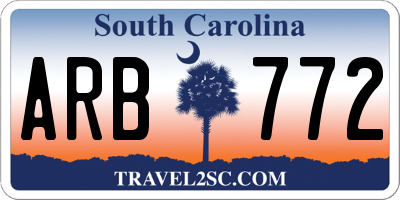 SC license plate ARB772