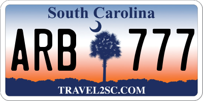 SC license plate ARB777