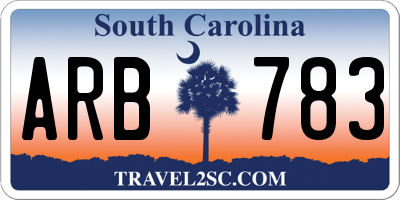 SC license plate ARB783