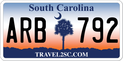 SC license plate ARB792