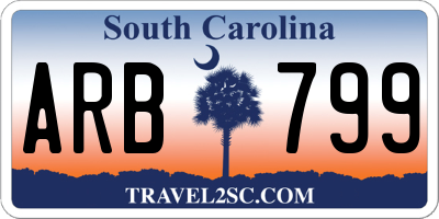 SC license plate ARB799