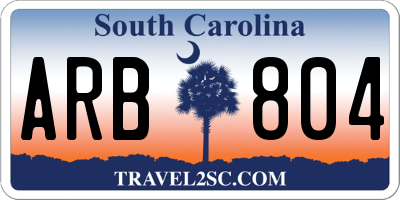 SC license plate ARB804