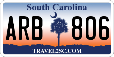 SC license plate ARB806