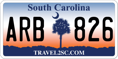 SC license plate ARB826