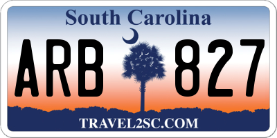 SC license plate ARB827