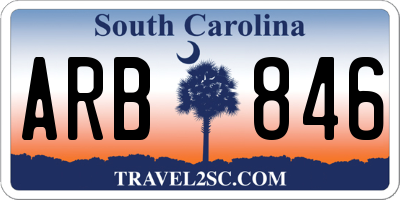 SC license plate ARB846