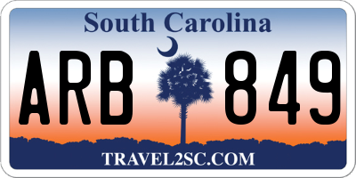 SC license plate ARB849