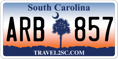 SC license plate ARB857