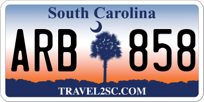 SC license plate ARB858