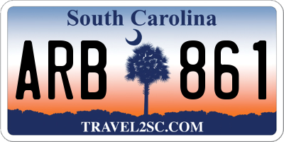 SC license plate ARB861