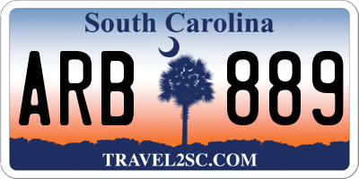 SC license plate ARB889
