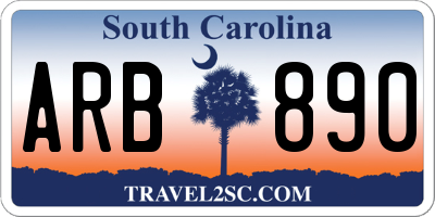 SC license plate ARB890