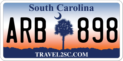 SC license plate ARB898