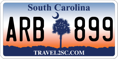 SC license plate ARB899