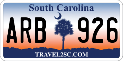 SC license plate ARB926