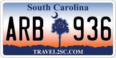 SC license plate ARB936