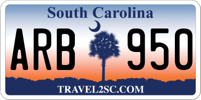 SC license plate ARB950