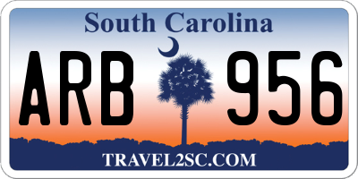SC license plate ARB956
