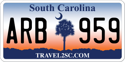SC license plate ARB959