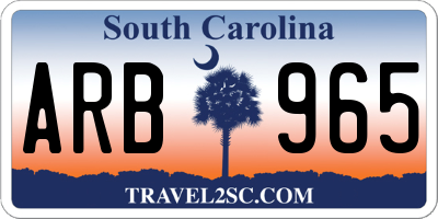SC license plate ARB965