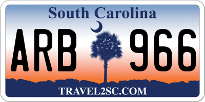 SC license plate ARB966