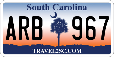 SC license plate ARB967