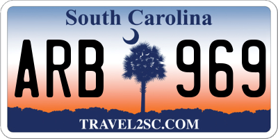 SC license plate ARB969