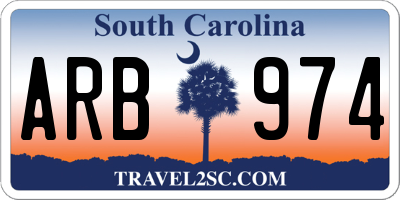 SC license plate ARB974