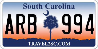 SC license plate ARB994