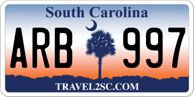 SC license plate ARB997