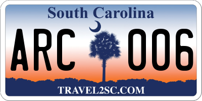SC license plate ARC006