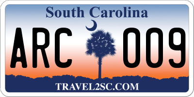 SC license plate ARC009