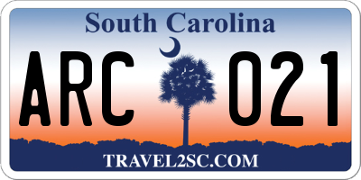 SC license plate ARC021
