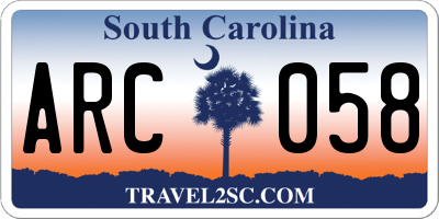 SC license plate ARC058