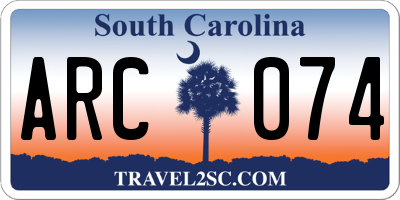 SC license plate ARC074