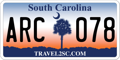SC license plate ARC078