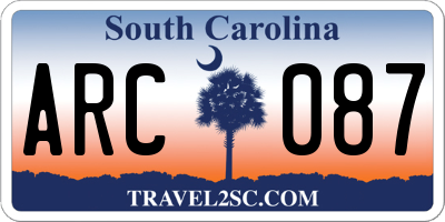 SC license plate ARC087