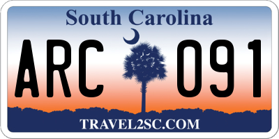 SC license plate ARC091