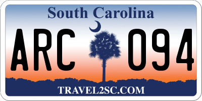 SC license plate ARC094