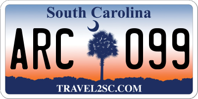 SC license plate ARC099