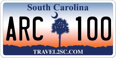 SC license plate ARC100
