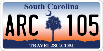 SC license plate ARC105