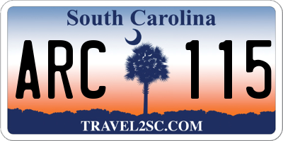 SC license plate ARC115